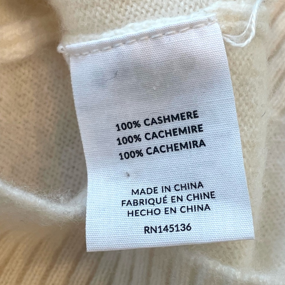 NAADAM Cashmere Buttoned V-Neck Sweater, Cream, XS - Picture 10 of 16